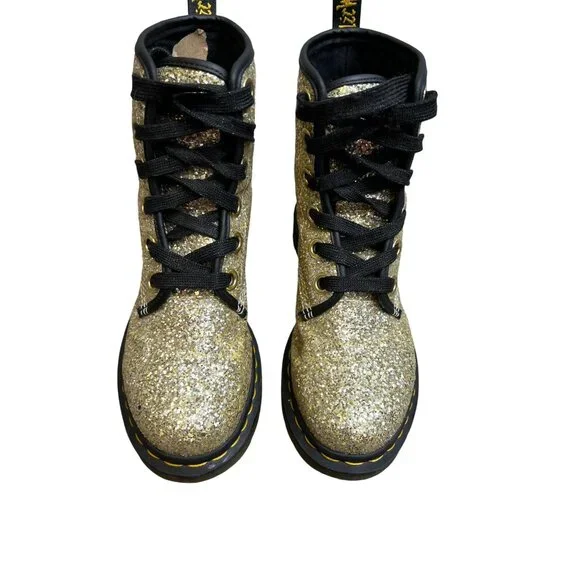 Dr Martens Gold Glitter 1460 Farrah Ankle Boots Women’s Size 7 Doc Marten Rare - Picture 4 of 15